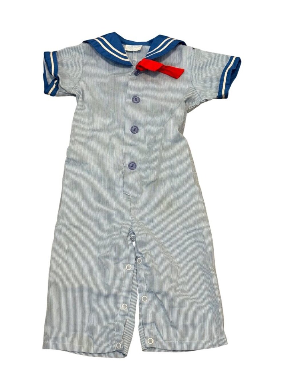 Vintage Betti Terrell Baby Boys Sailor Romper Outfit 12-18 Months